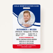 Kind Foto ID Aangepaste Noodidentificatie Badge (Voorkant)