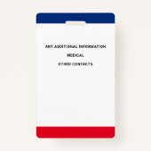 Kind Foto ID Aangepaste Noodidentificatie Badge (Achterkant)