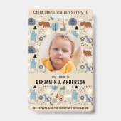 Kind Foto ID Noodsituatie Schattigee Bos Dieren Ki Badge (Front)