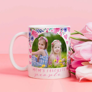 Kind Foto Moederdag Keepsake Waterverf Floral Koffiemok