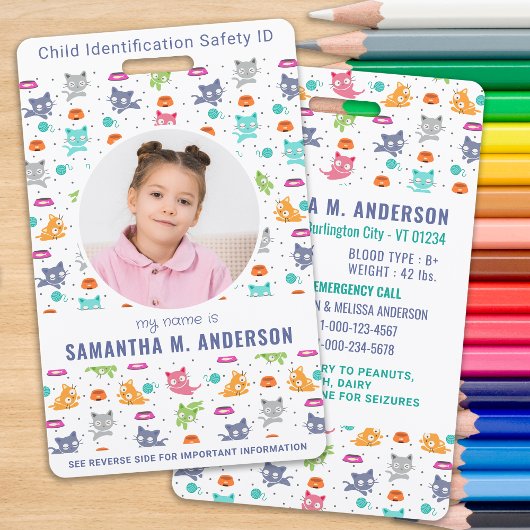 Kind Foto Noodsituatie ID Fun Kinder Identificatie Badge