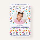 Kind Foto Noodsituatie ID Fun Kinder Identificatie Badge (Voorkant)