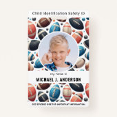 Kind Foto Noodsituatie ID Jongens Kinder Identific Badge (Voorkant)