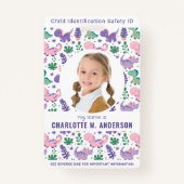 Kind Foto Noodsituatie ID Schattigee Kinder Identi Badge (Voorkant)