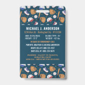 Kind Foto Noodsituatie ID Sport Kinder Identificat Badge (Back)