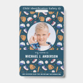 Kind Foto Noodsituatie ID Sport Kinder Identificat Badge (Front)
