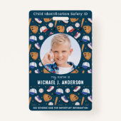 Kind Foto Noodsituatie ID Sport Kinder Identificat Badge (Voorkant)