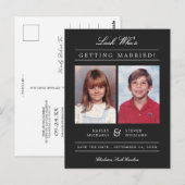 Kind Foto Sla de datum op | Black Briefkaart (Voorkant / Achterkant)