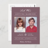 Kind Foto Sla de datum op | Mauve Briefkaart (Voorkant / Achterkant)