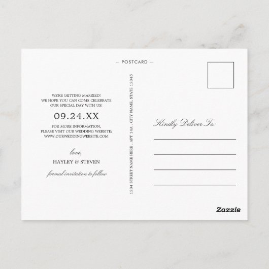 Kind Foto Sla de datum op | Mauve Briefkaart (Achterkant)