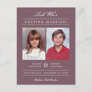 Kind Foto Sla de datum op   Mauve Briefkaart