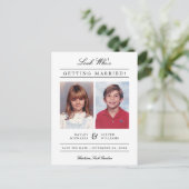 Kind Foto Sla de datum op | Wit Briefkaart (Staand voorkant)