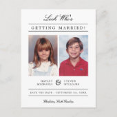 Kind Foto Sla de datum op | Wit Briefkaart (Voorkant)