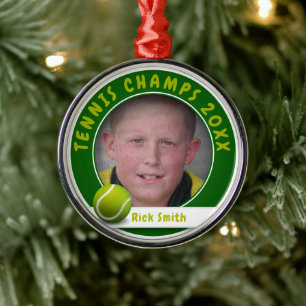 Kind Foto Tennis Champs 20XX Metalen Ornament
