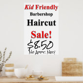 Kind Friendly Haircut Sale Beauty Salon Poster (Keuken)