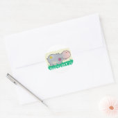 Kind Friendly Hippopotamus Ronde Sticker (Envelop)