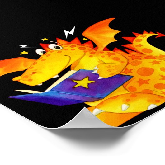 Kind Funny Magical Baby Dragon Art Poster (Hoek)