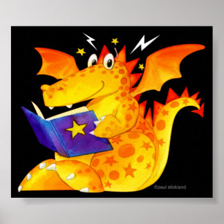 Kind Funny Magical Baby Dragon Art Poster
