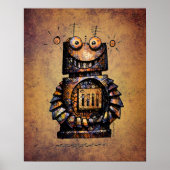 Kind Funny Rusty Steampunk Robot Art Poster (Voorkant)