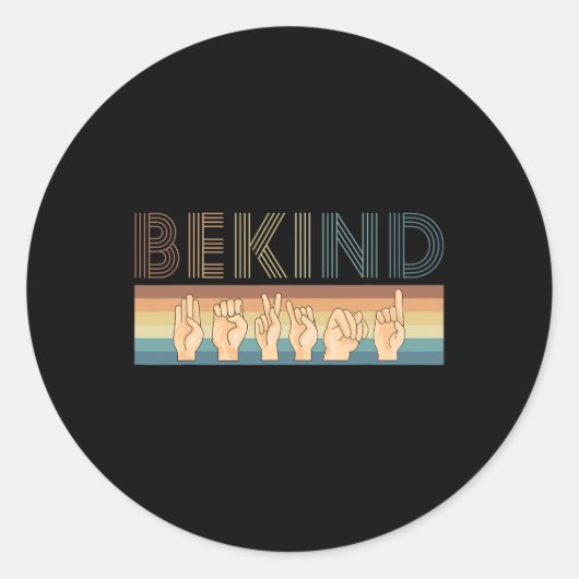 Kind Gebarentaal Doof 1 Ronde Sticker (Voorkant)