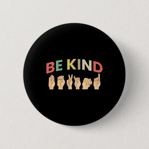 Kind Gebarentaal Doof 2 Ronde Button 5,7 Cm