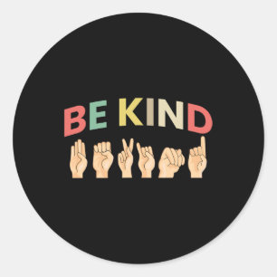 Kind Gebarentaal Doof 2 Ronde Sticker