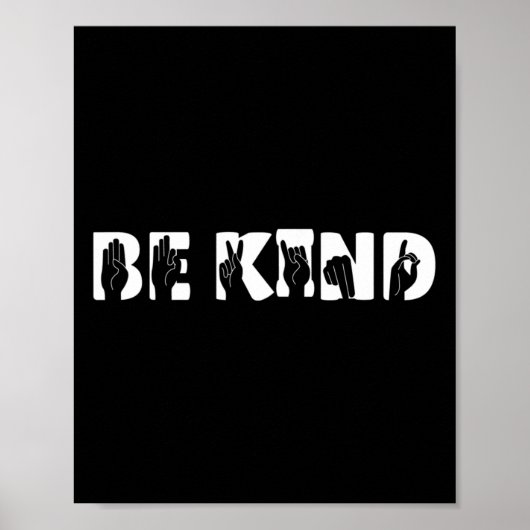 Kind Gebarentaal Doof Bewustzijn Vriendelijkheid O Poster (Voorkant)