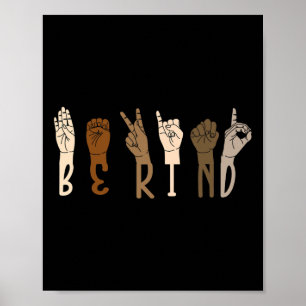 Kind Gebarentaal Hand Melanine Tolk Asl Te Poster