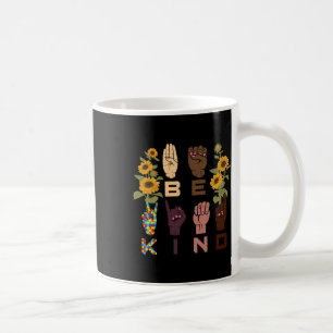 Kind Gebarentaal Hand Zonnebloem Autisme Bewustzij Koffiemok