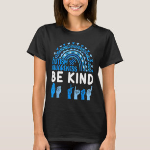 Kind Gebarentaal Vraag Puzzel Regenboog Autisme Be T-shirt