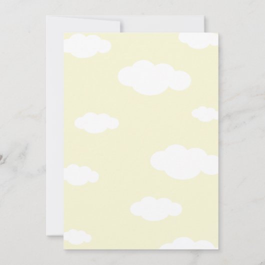 Kind geel voor regenboog, zon en wolken kaart (Achterkant)