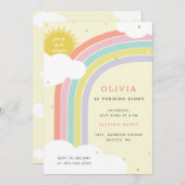 Kind geel voor regenboog, zon en wolken kaart (Voorkant / Achterkant)