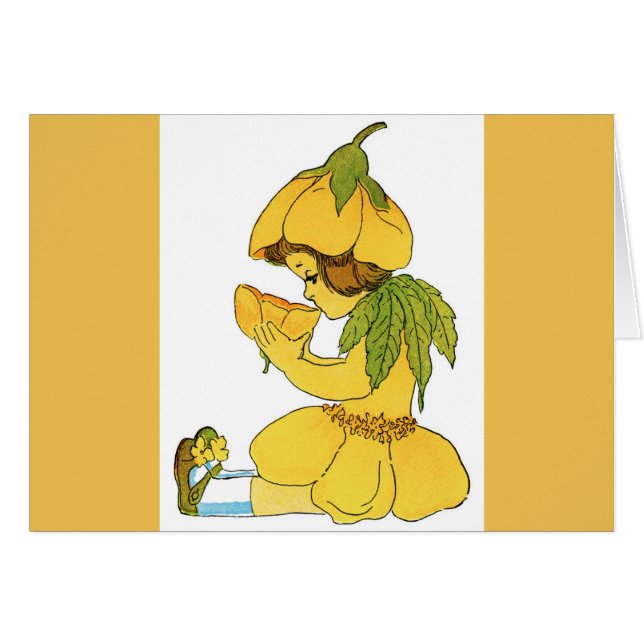 Kind - Geel Wenskaart, zoet Buttercup (Voorkant Horizontaal)