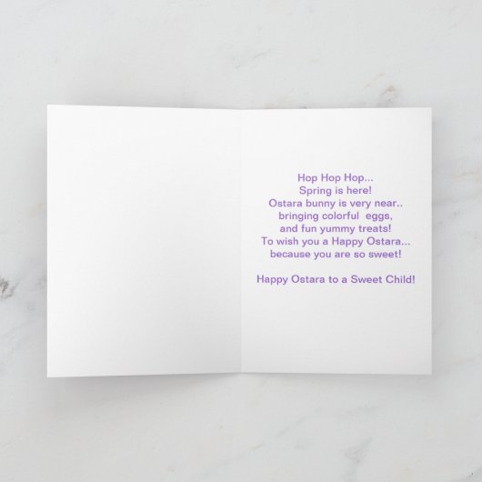 Kind - Gelukkig Konijntje Ostara - Ostara Feestdagen Kaart (Binnen)