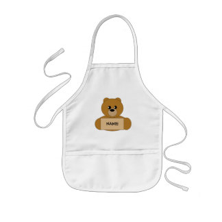 Kind Gepersonaliseerde bruine Teddy Bear Apron Kinder Schort