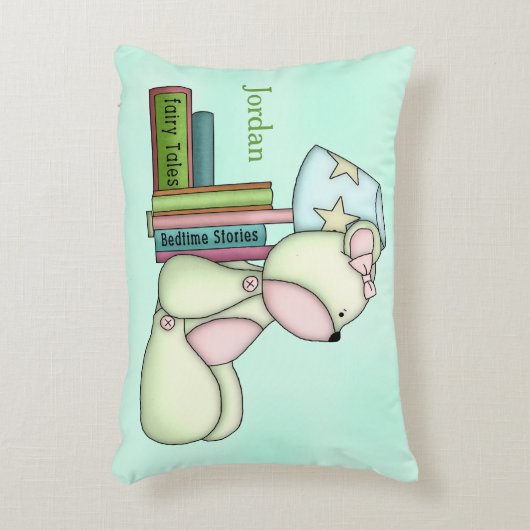 Kind gepersonaliseerde kussen teddybeer boeken (Voorkant(Verticaal))