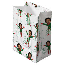 Kind Gezicht & Naam Elf Kerst Grappig Patroon