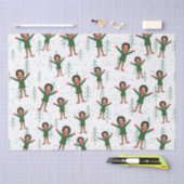 Kind Gezicht & Naam Elf Kerst Grappig Patroon Tissuepapier (Craft)