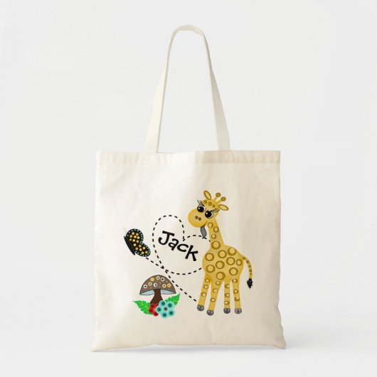Kind Giraffe Love Books Personalized Book Tas (Voorkant)