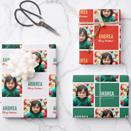 Kind Girl Boy Aangepast Afbeelding kerstmis Inpakpapier Vel