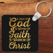 Kind God Vrouw van Geloof Strijder van Christus Je Sleutelhanger (Achterkant)