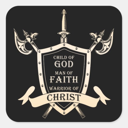 Kind Gods - Man Gods - Strijder Gods Vierkante Sticker (Voorkant)