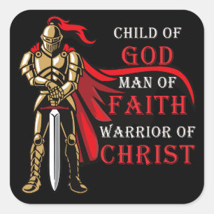 Kind Gods - Man Gods - Strijder Gods Vierkante Sticker