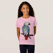 Kind Gray Parrot Shirt Parrot Art T-shirt (Voorkant volledig)