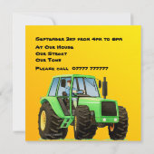 Kind Green Tractor Party Kaart (Achterkant)