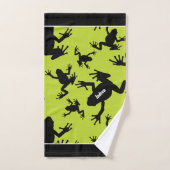 Kind groen en zwart kikkerpatroon bad handdoek (Handdoek)