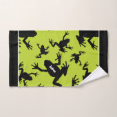 Kind groen en zwart kikkerpatroon bad handdoek (Handdoek)