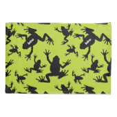 Kind groen en zwart kikkerpatroon kussensloop (Achterkant)