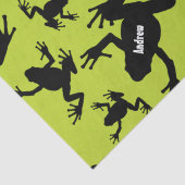 Kind groen en zwart kikkerpatroon tissuepapier (Detail)