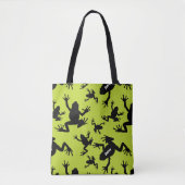 Kind groen en zwart kikkerpatroon tote bag (Voorkant)